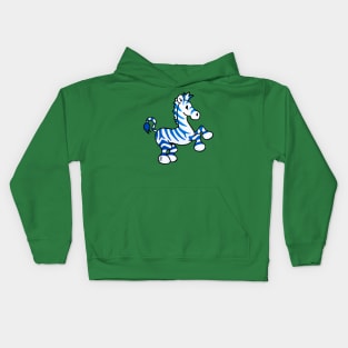 Blue zebra Kids Hoodie